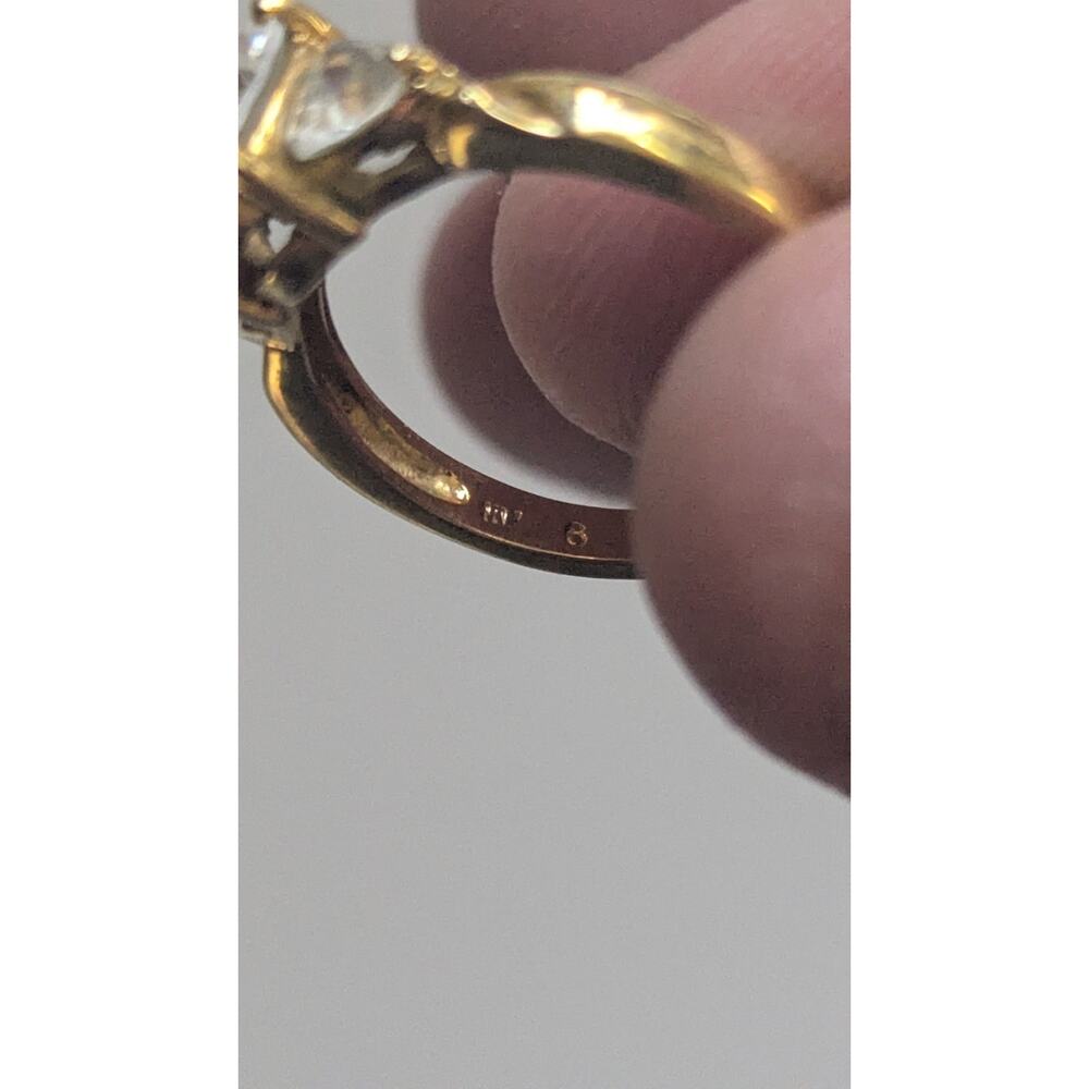 10k Gold Size 6 Engagement Ring With Cz Or Diamonds Oval Cut - Picture 8 of 8